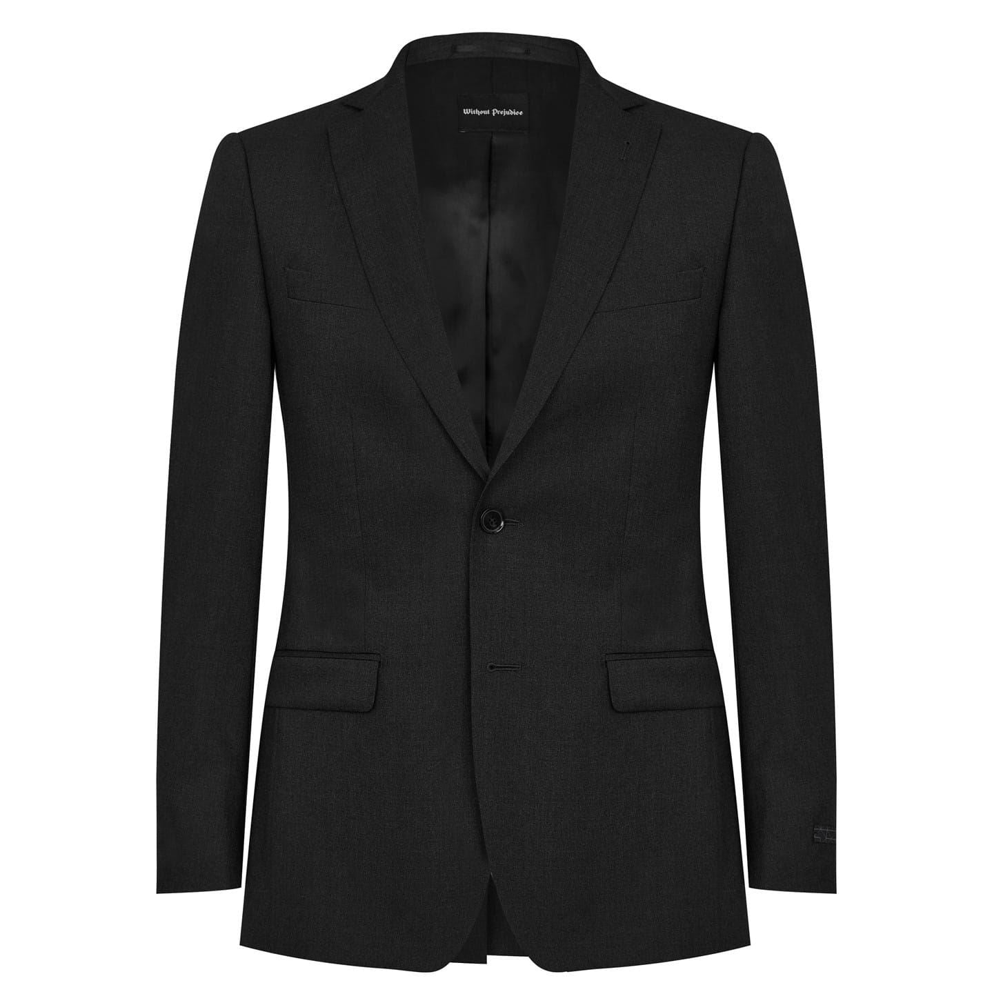 Without Prejudice Charcoal Slim Fit Suit Jacket   Italian Fabric