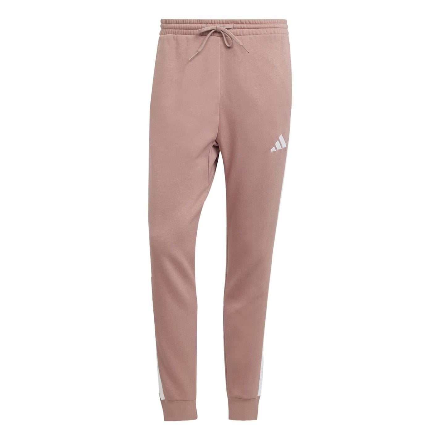 adidas Fleece Tapered Cuff 3 Stripes Joggers