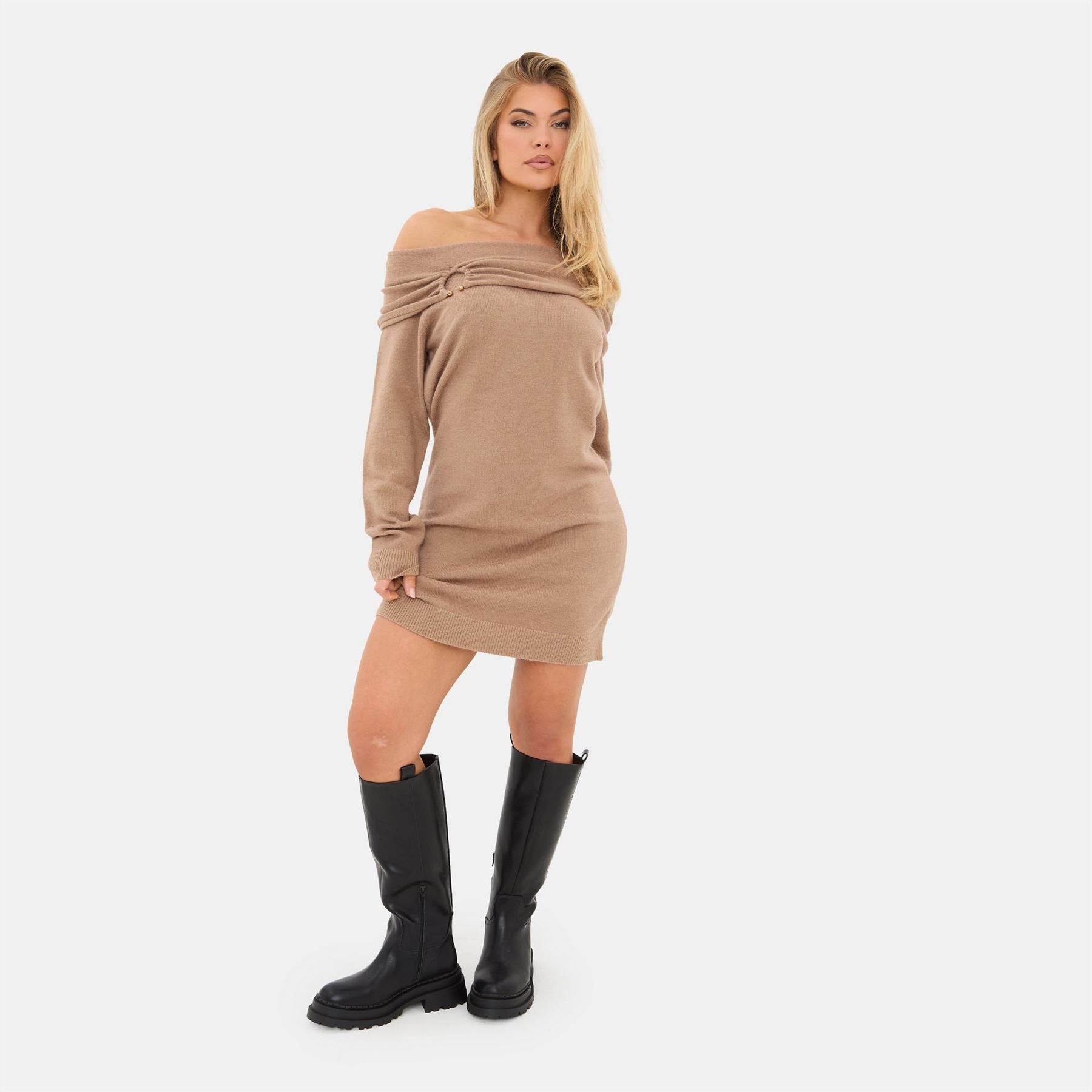 I Saw It First Trim Bardot Mini Dress