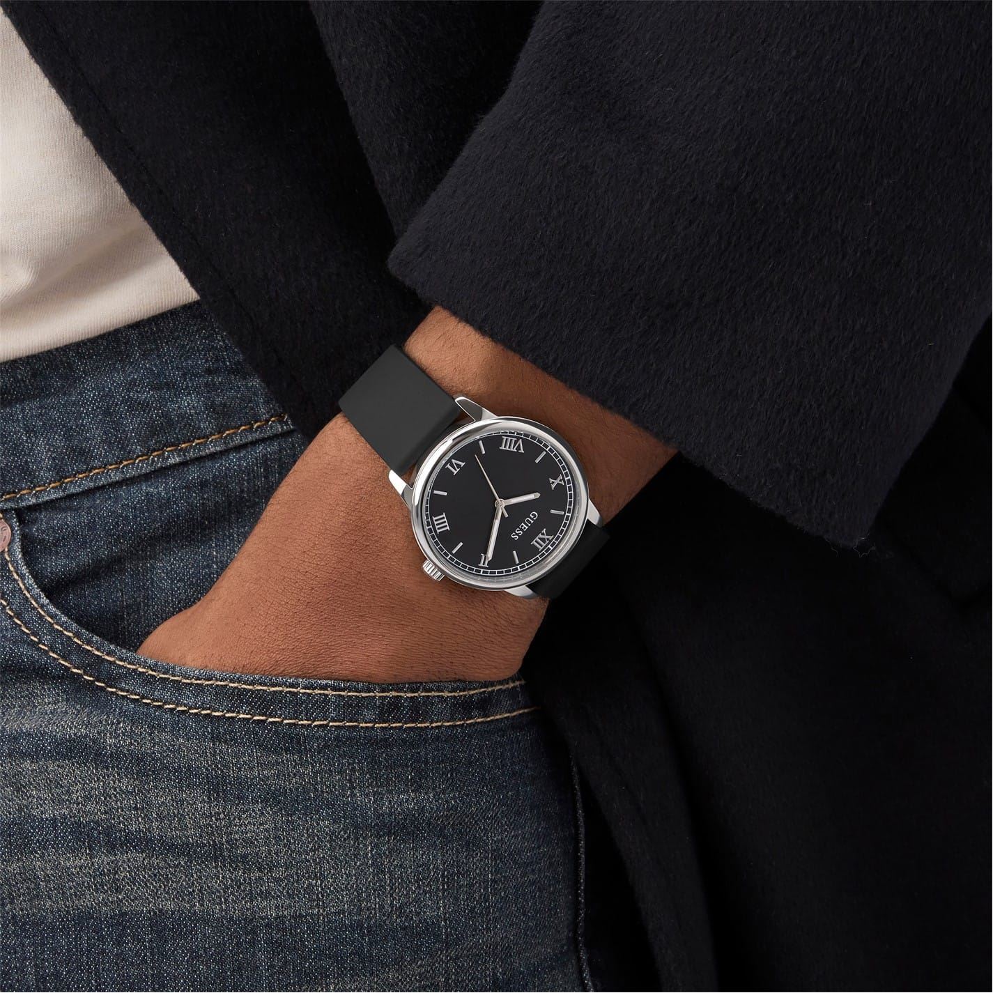 Guess Chandler Rubber Single Wrap Dress Analogue Watch