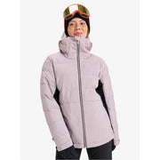 Roxy Snowyhill Solid Patterned Hooded Ski Jacket with Zipped Pocket