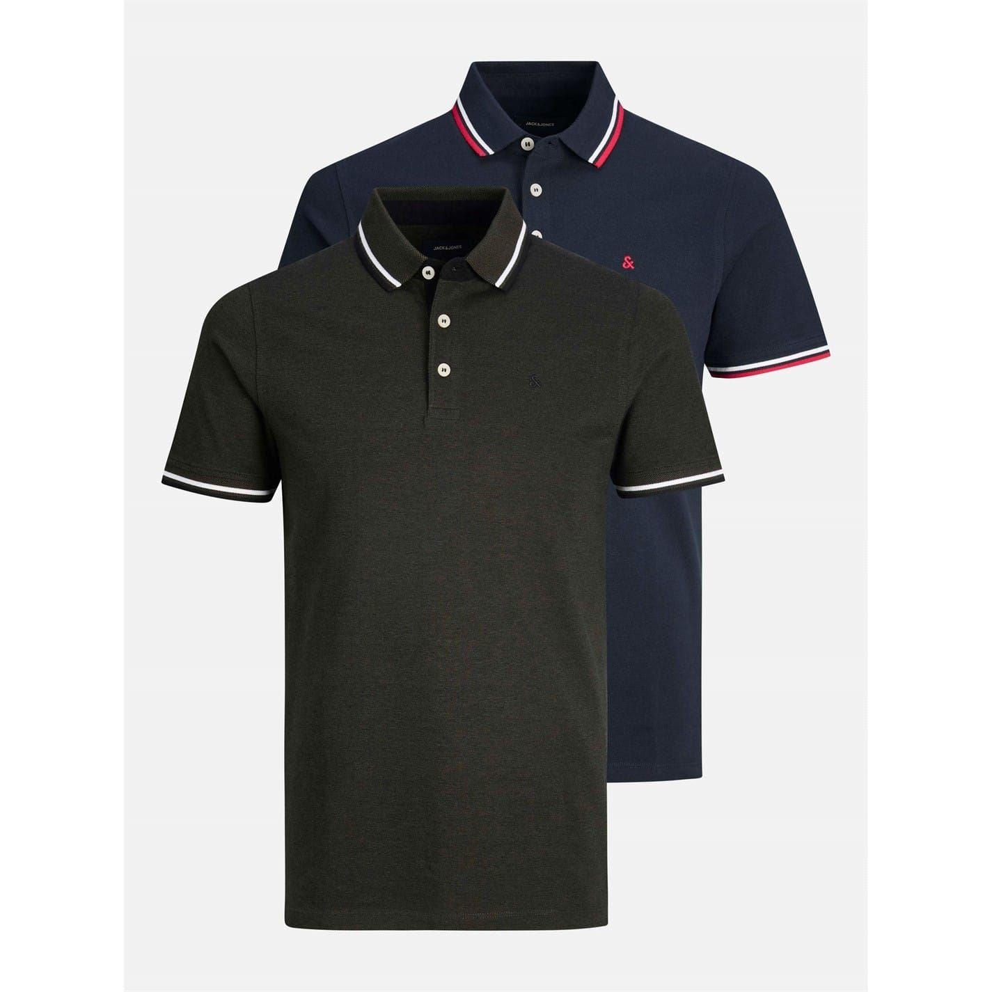 Jack and Jones Paulos Polo 2 Pack Collared Short Sleeve Shirt