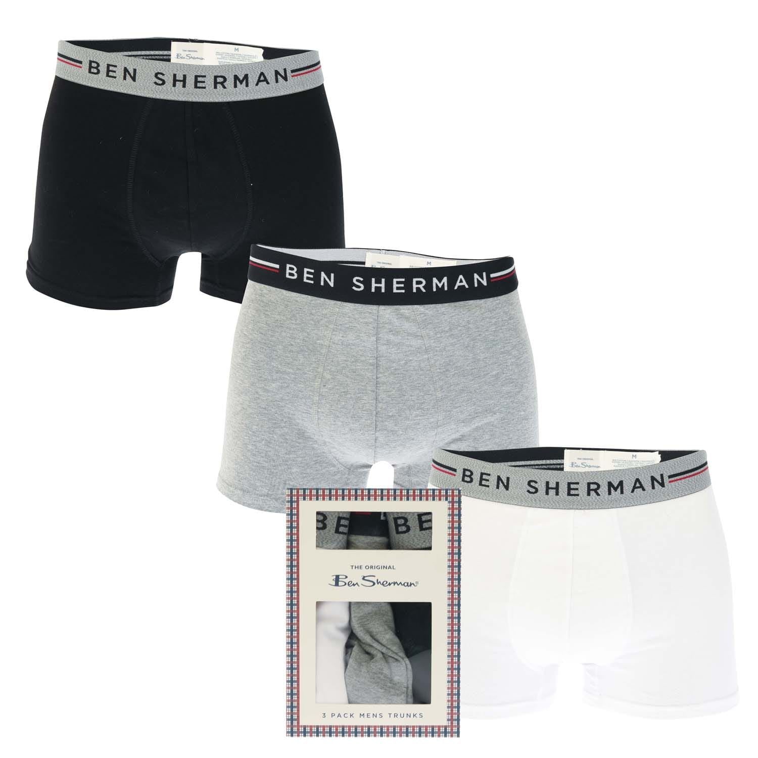 Ben Sherman Mens 3 Pack Roman Trunks