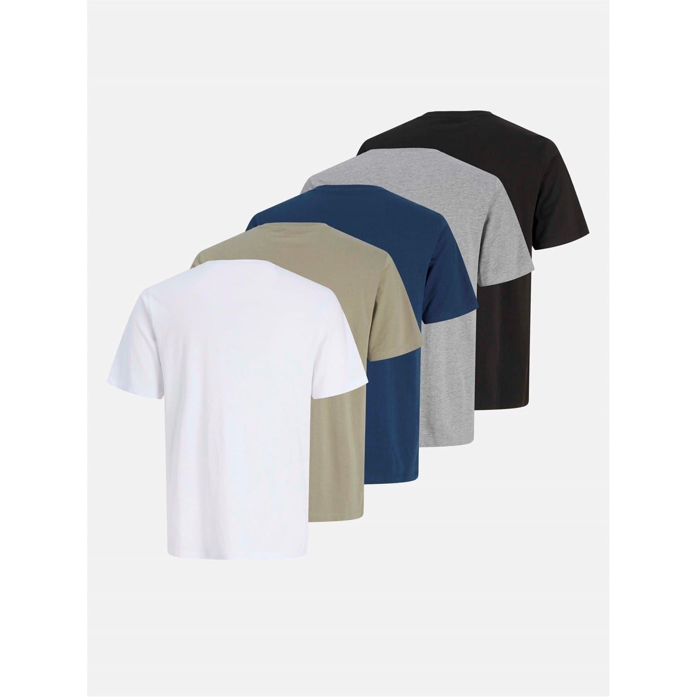 Jack and Jones Mens 5 Pack Short Sleeve T-Shirt