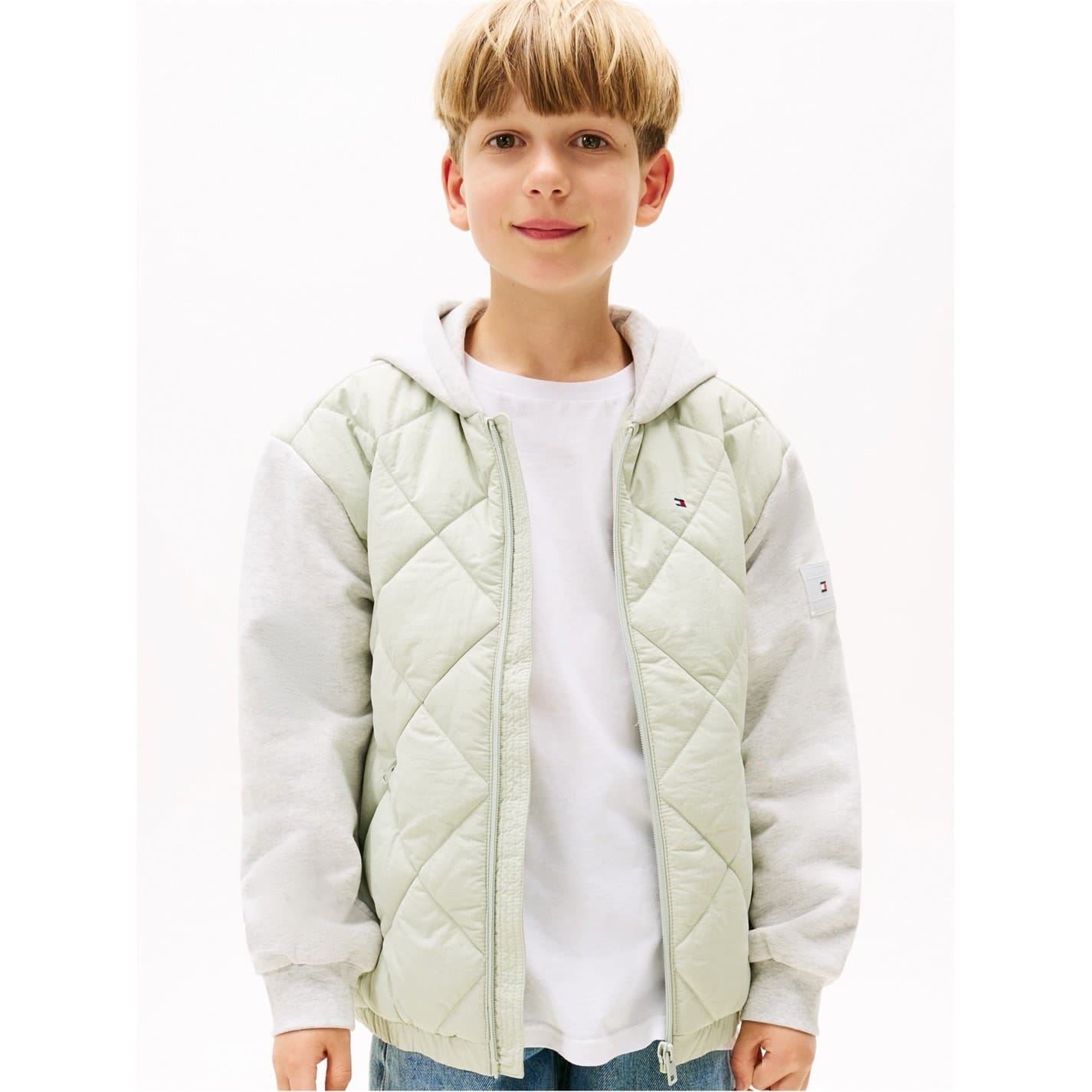 Tommy Hilfiger Hooded Neck Quilted Puffer Jacket with Ribbed Cuff