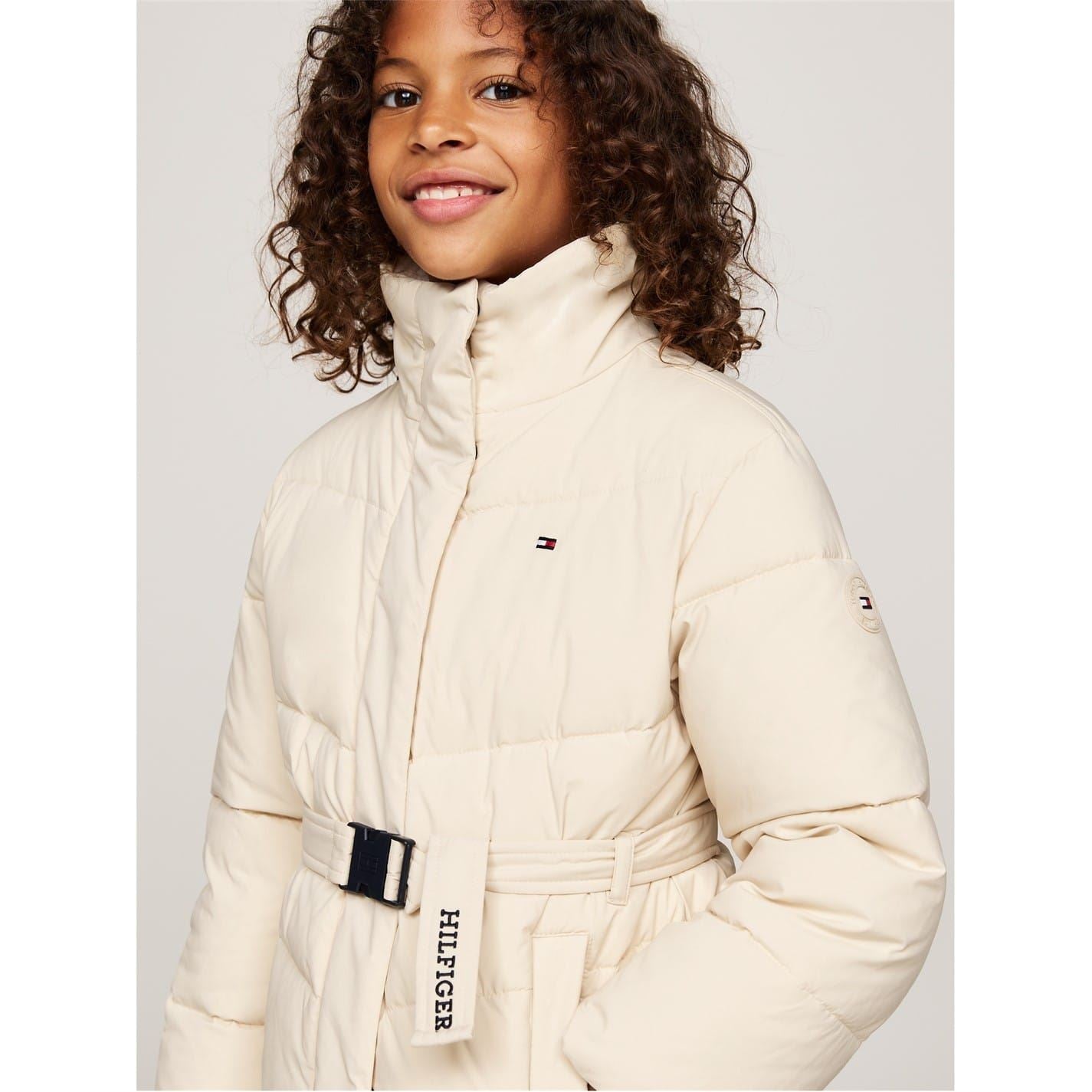 Tommy Hilfiger Collar Belted Puffer Jacket