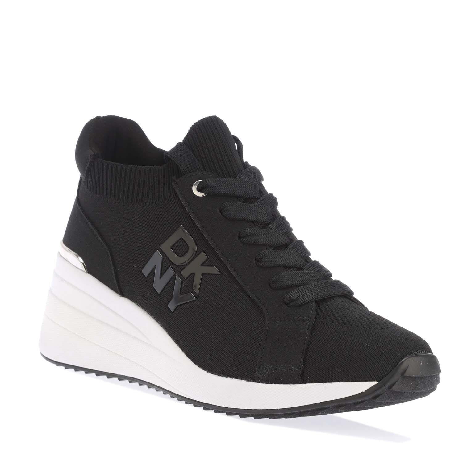DKNY Kasia Lace Up Wedge Trainers