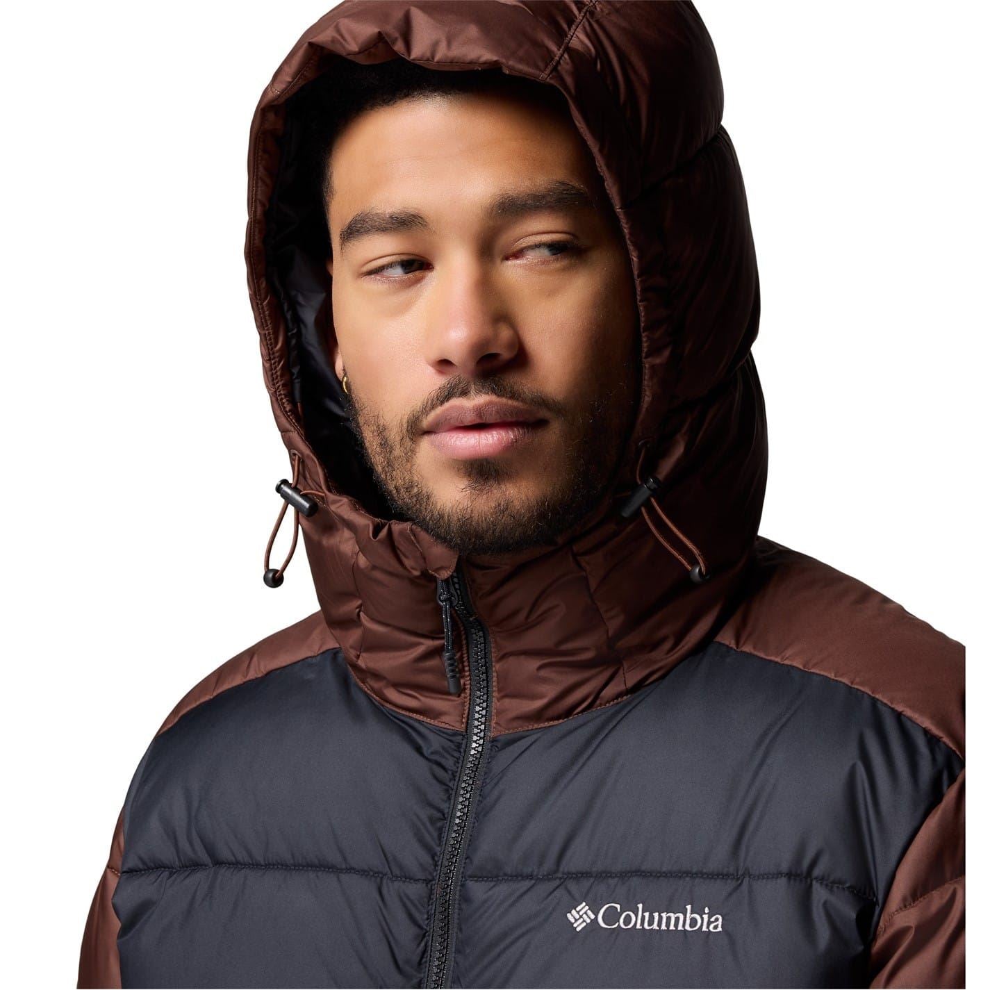 Columbia Pike Hooded Solid Patterned Puffer Jacket