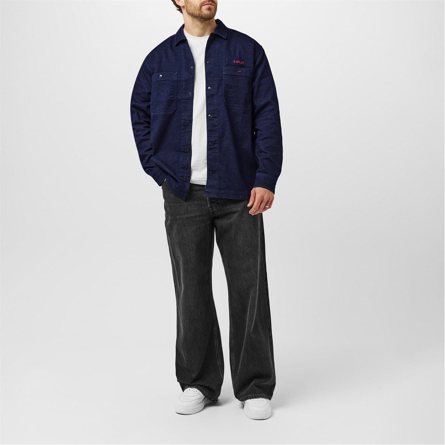 Replay Embroidered Lettering Overshirt