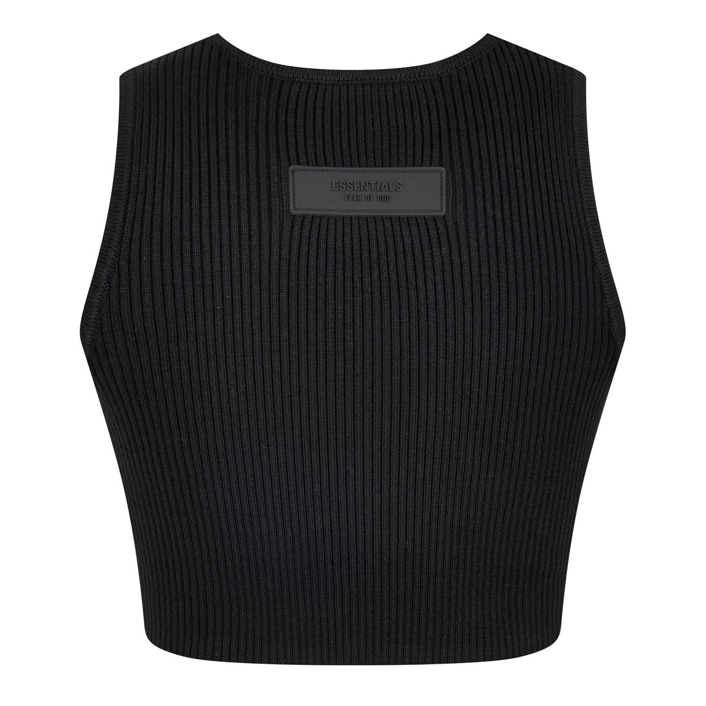 Fear Of God Essentials Logo Patch Ribbed Crop Top