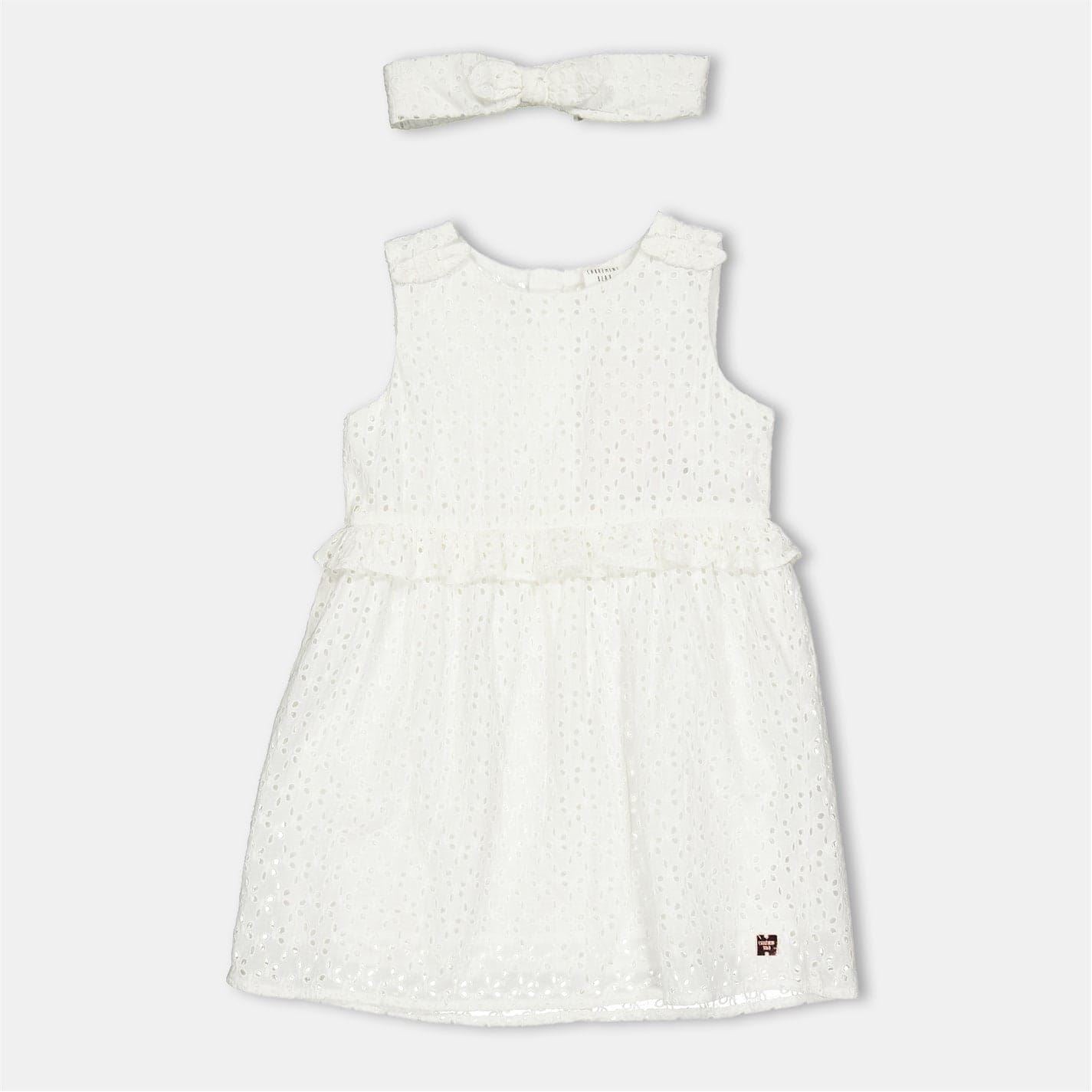 Carrement Beau Crew Neck Knee Length Babydoll Dress and headband Set