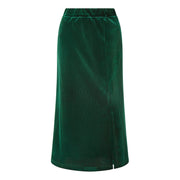 Yumi Green Velvet Midi Pencil Skirt