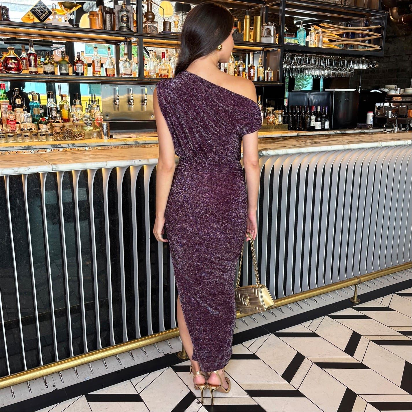 AX Paris Off The Shoulder Draped Top Midi Dress