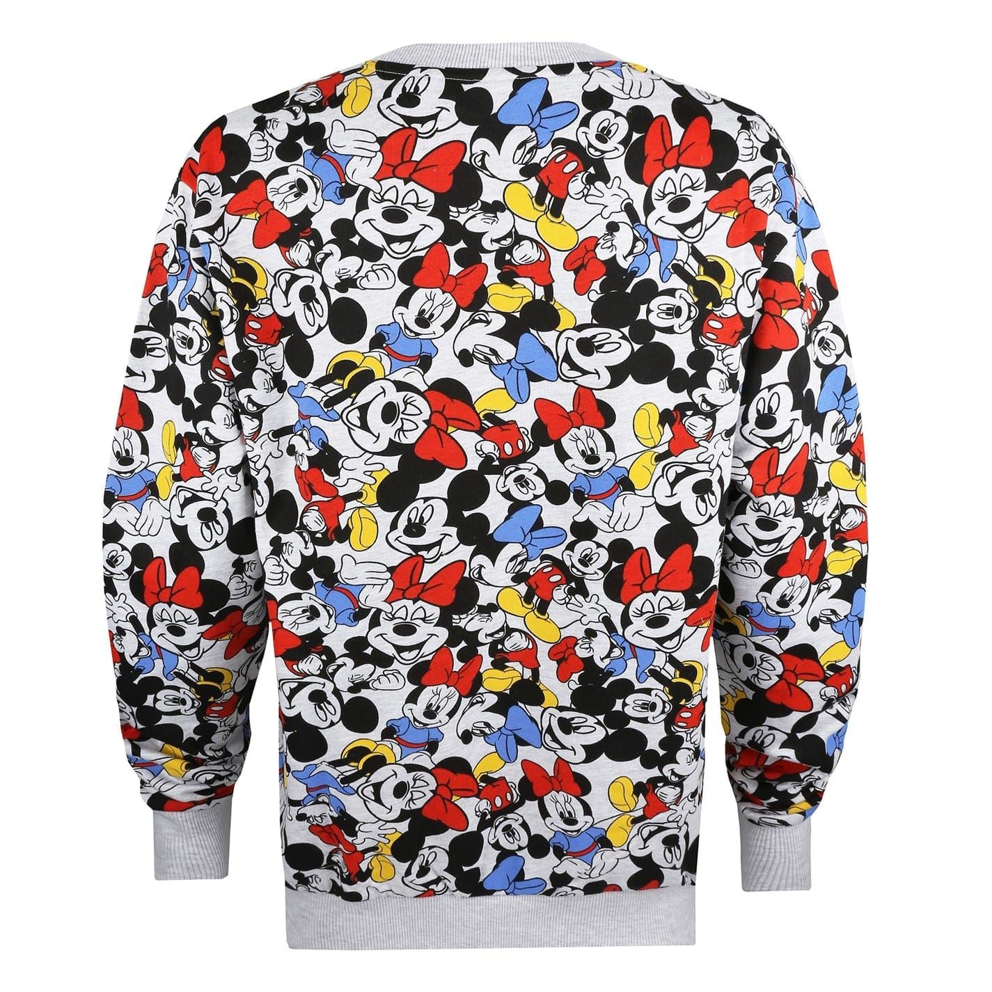 Disney Mickey Mouse Logo Print Crew Neck Sweater