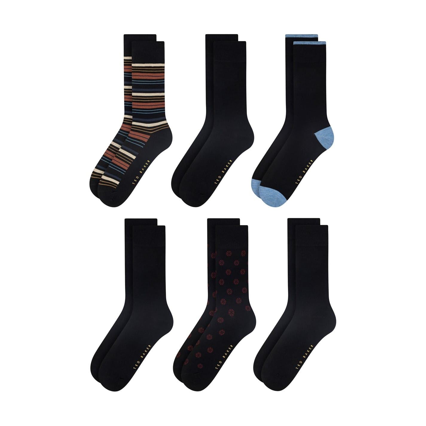 Ted Baker 6 Pack Formal Crew Long Socks