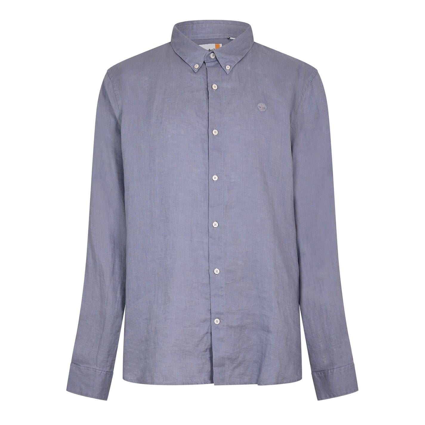 Timberland Mill Brook Linen Leaf Green Long Sleeve Plain Shirt