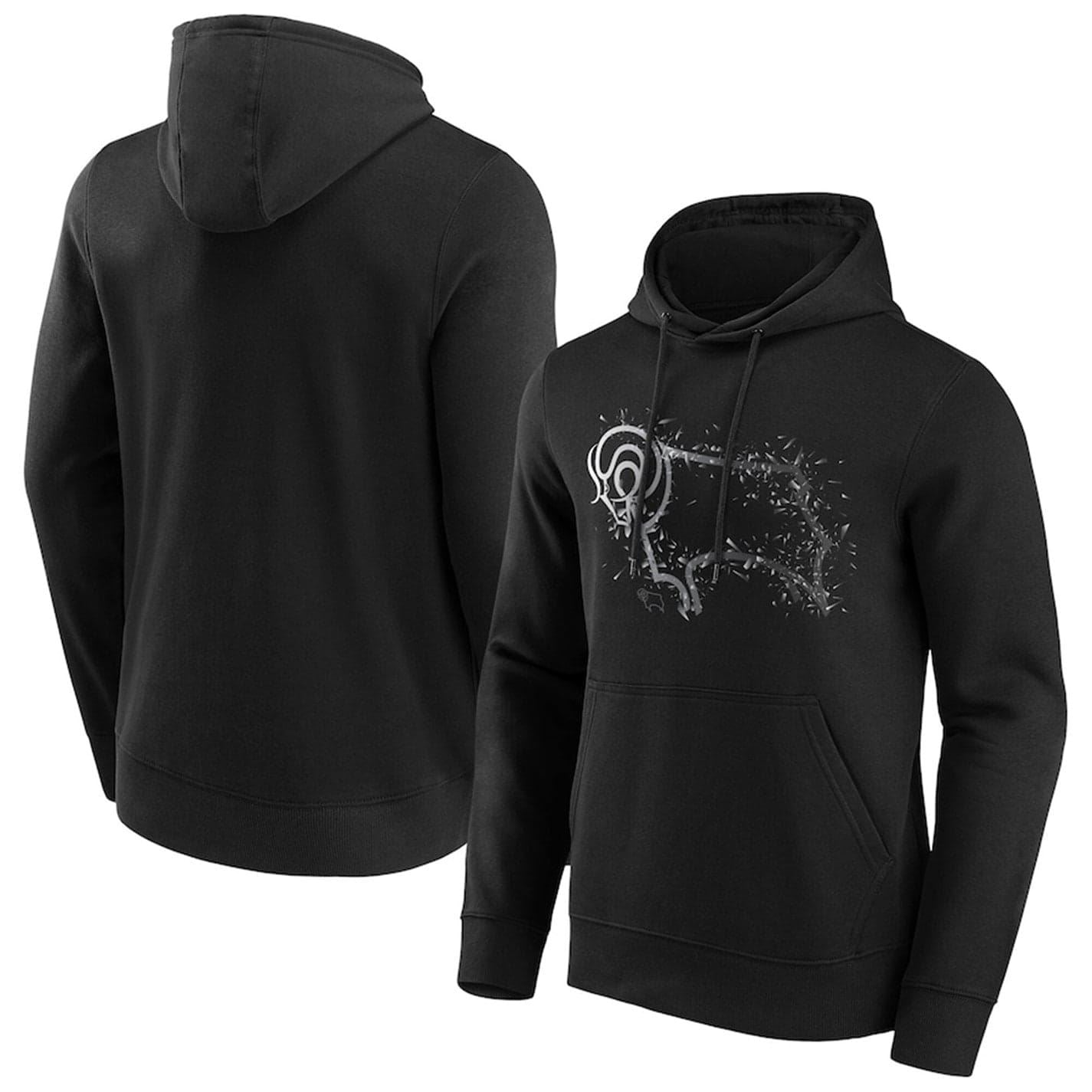 Derby County FC Mens Shatter Logo Hoodie