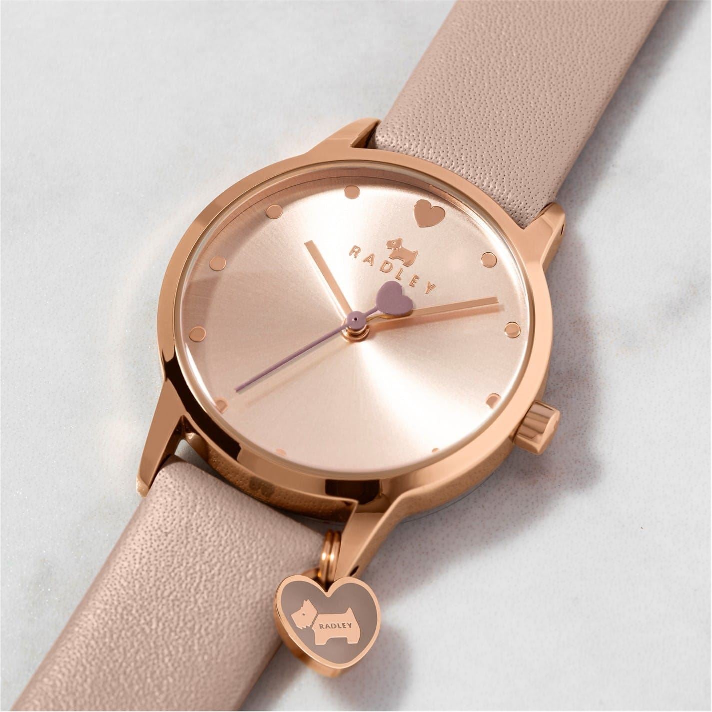 Radley Rose Gold Plated Leather Strap Fashion Analogue Watch