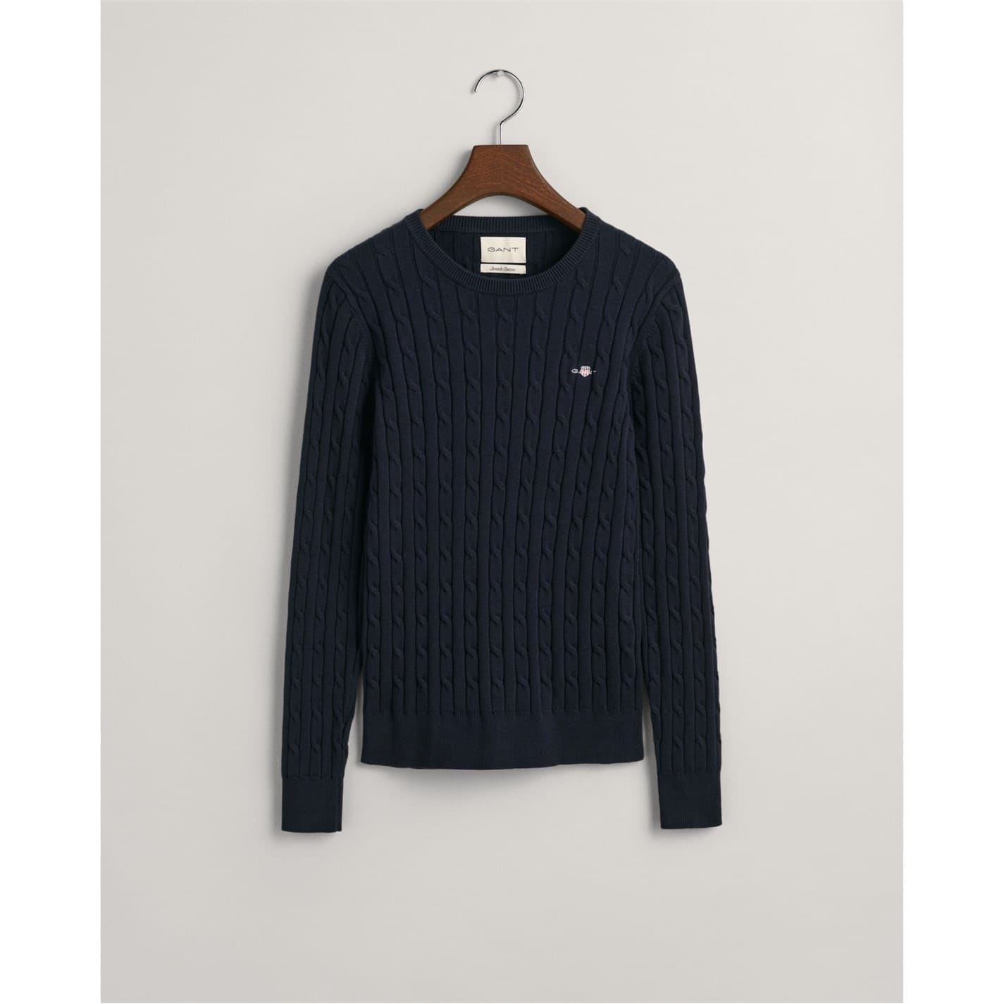 Gant Cotton Cable Knit Crew Neck Sweater