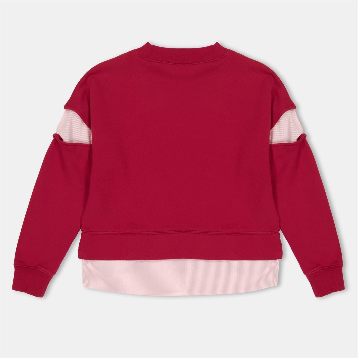 Palm Angels Crew Neck Cold Shoulder Long Sleeve Top