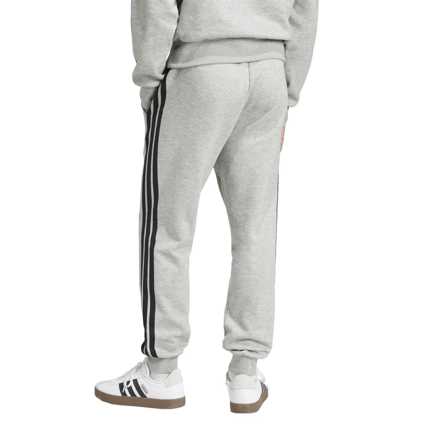 adidas Fleece Tapered Cuff 3 Stripes Joggers