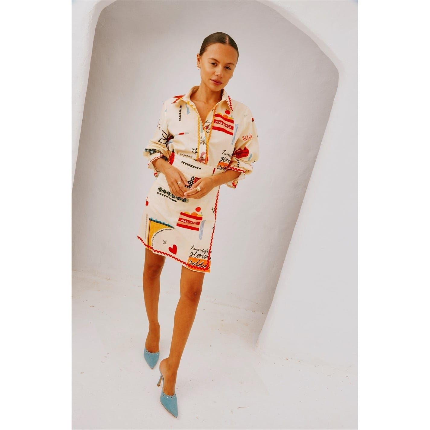 Never Fully Dressed Poema Jaspre Lettering Mini Wrap Skirt