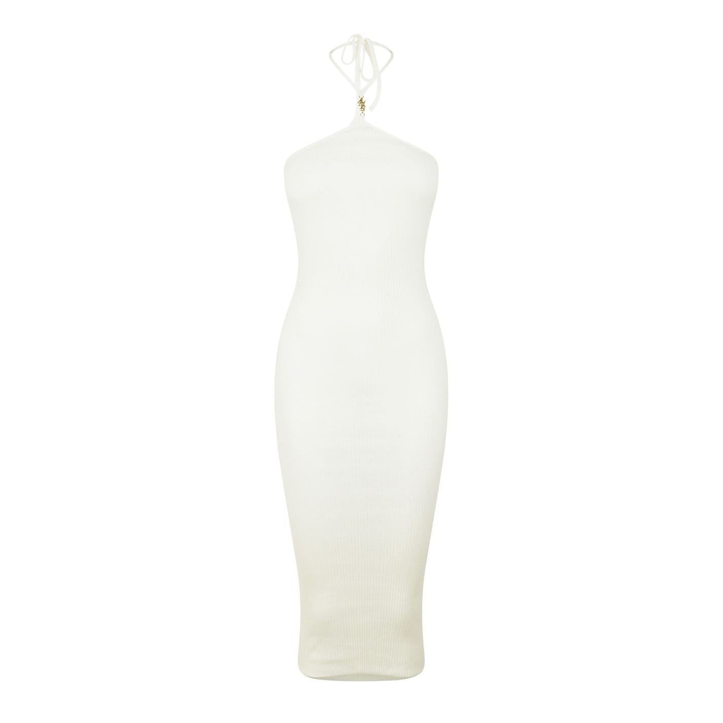 Amiri Vtcl Halter Neck Midi Slip Dress