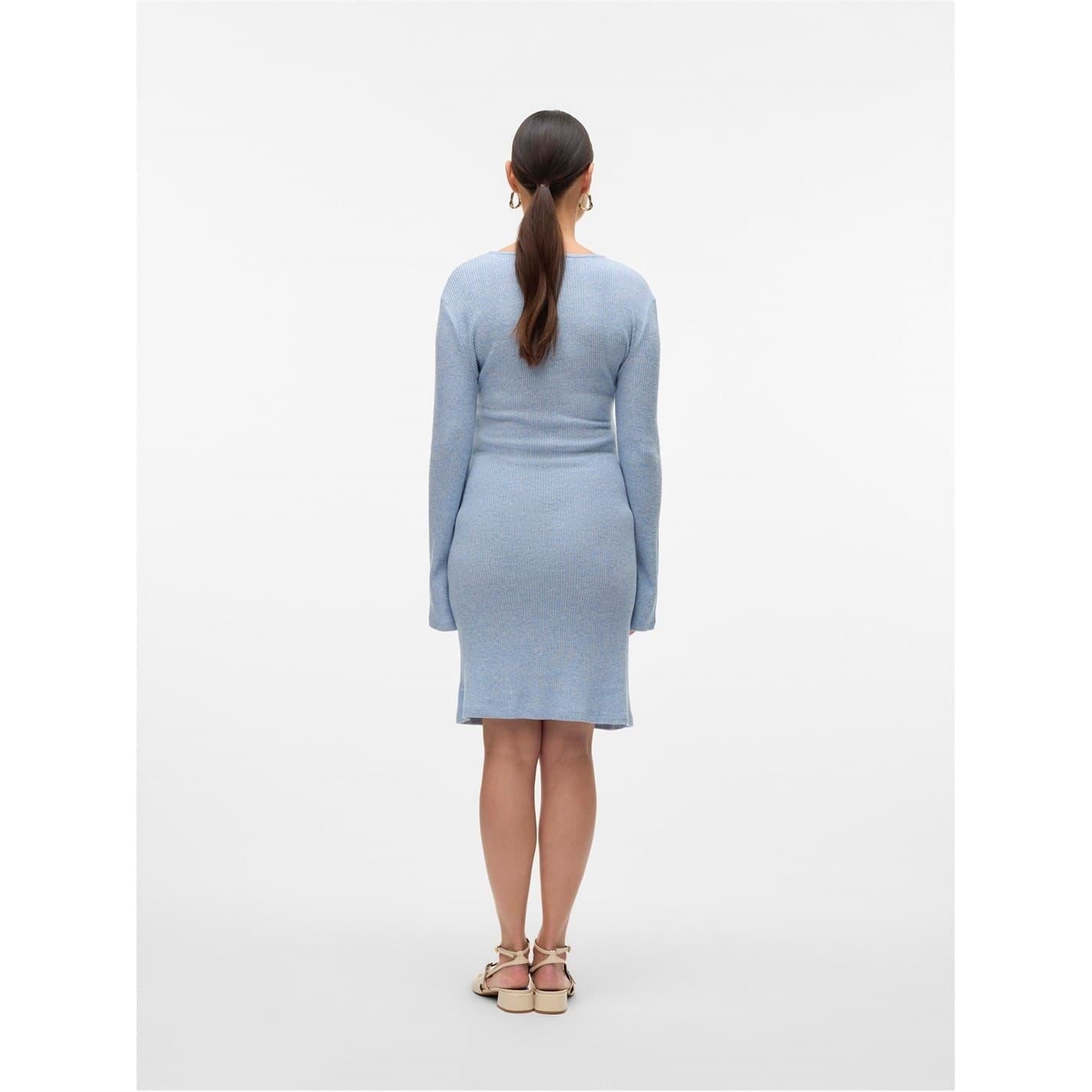 Mamalicious Mlaniset V-Neck Long Sleeve Knee Length Dress