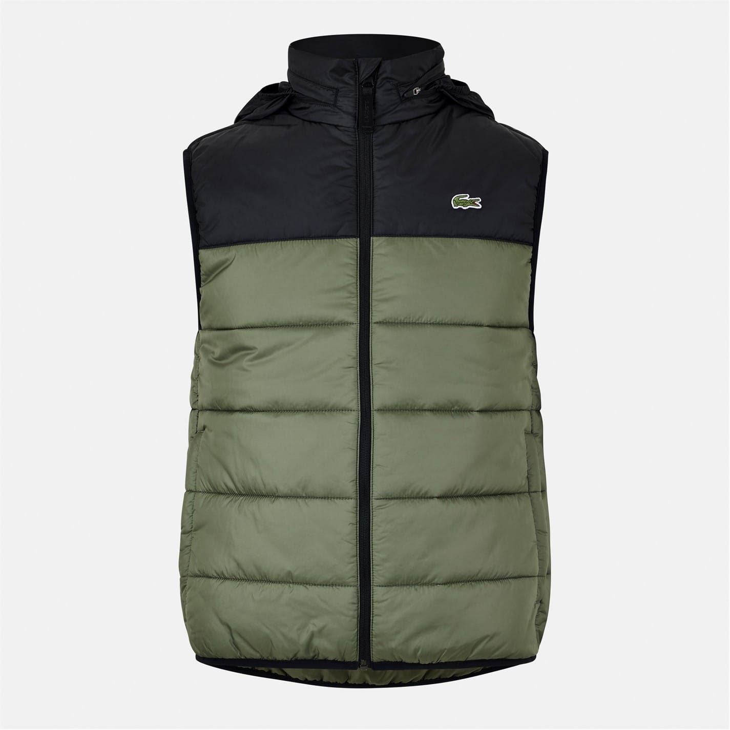 Lacoste Color Block Hooded Puffer Gilet