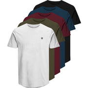 Jack and Jones Mens 5 Pack Brody Short Sleeve T-Shirt