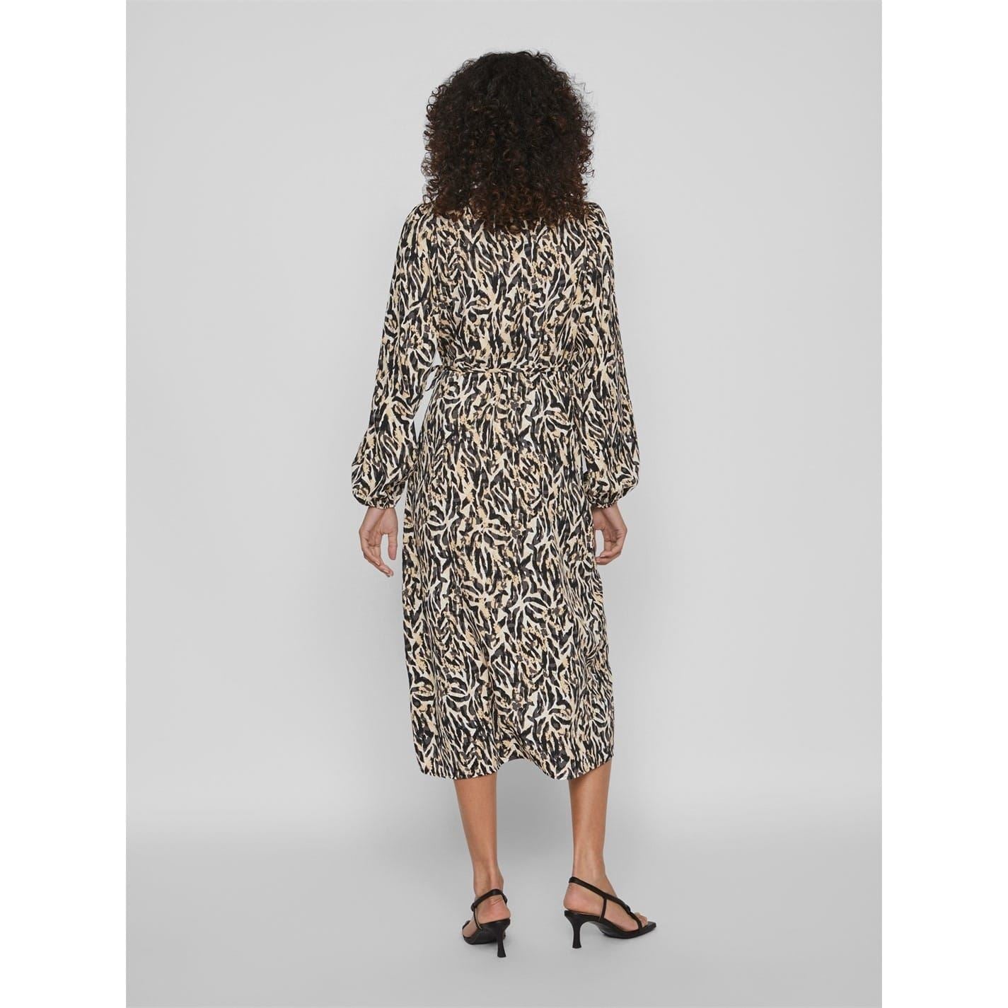 Vila Louisa V-Neck Midi Wrap Dress