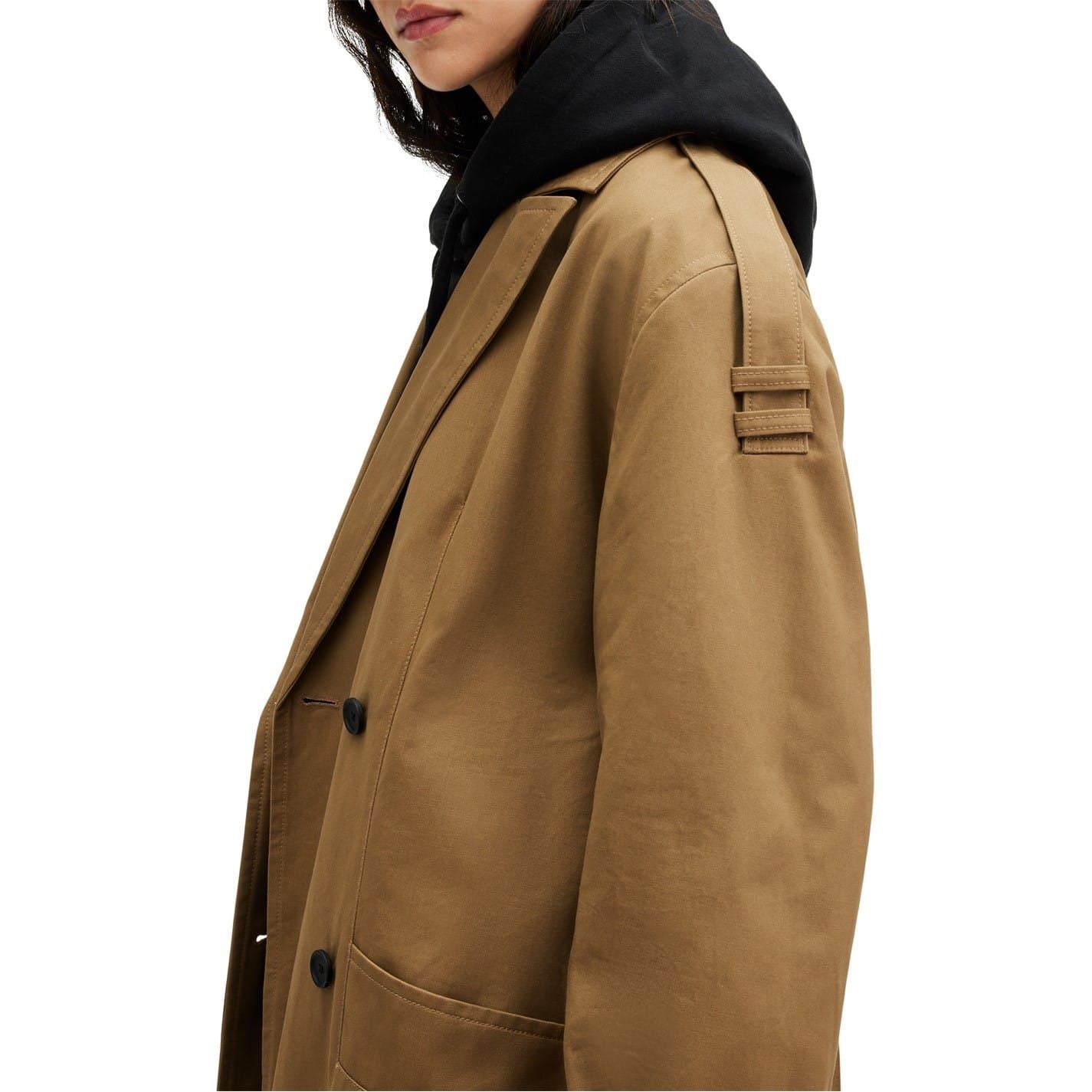 AllSaints Wyatt Collared Neck Relaxed Fit Coat