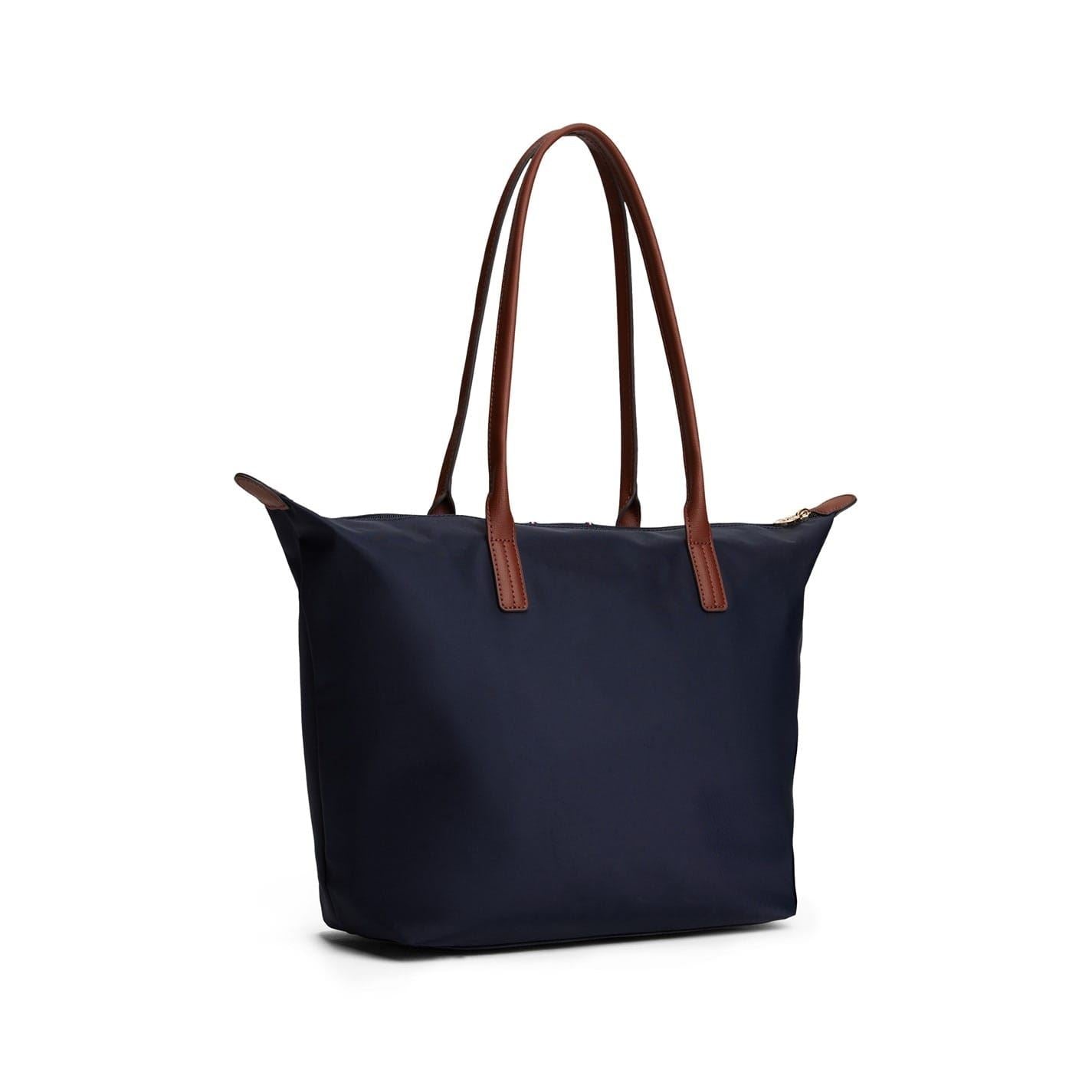 Tommy Hilfiger Popette Vertical Stripe Tote with Metal Branding