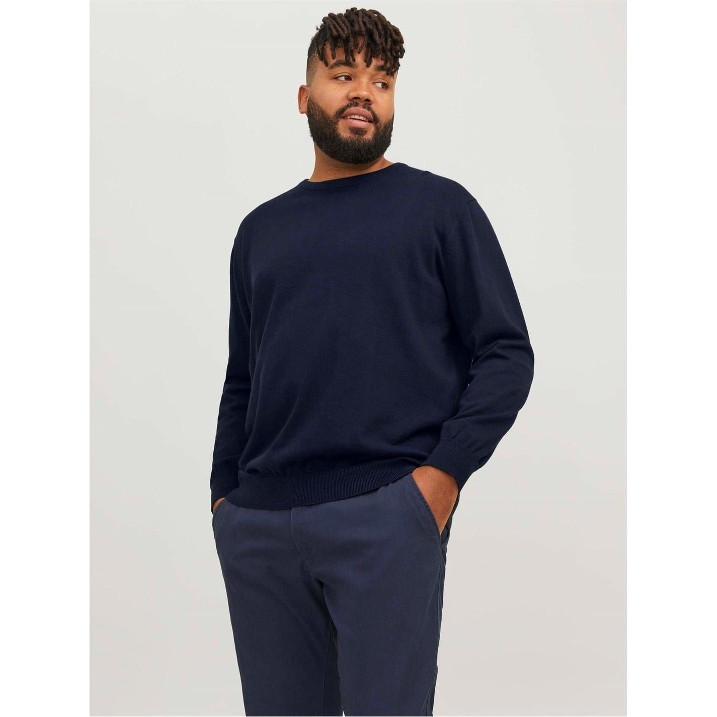 Jack and Jones Plus Crew Neck Long Sleeve Sweater