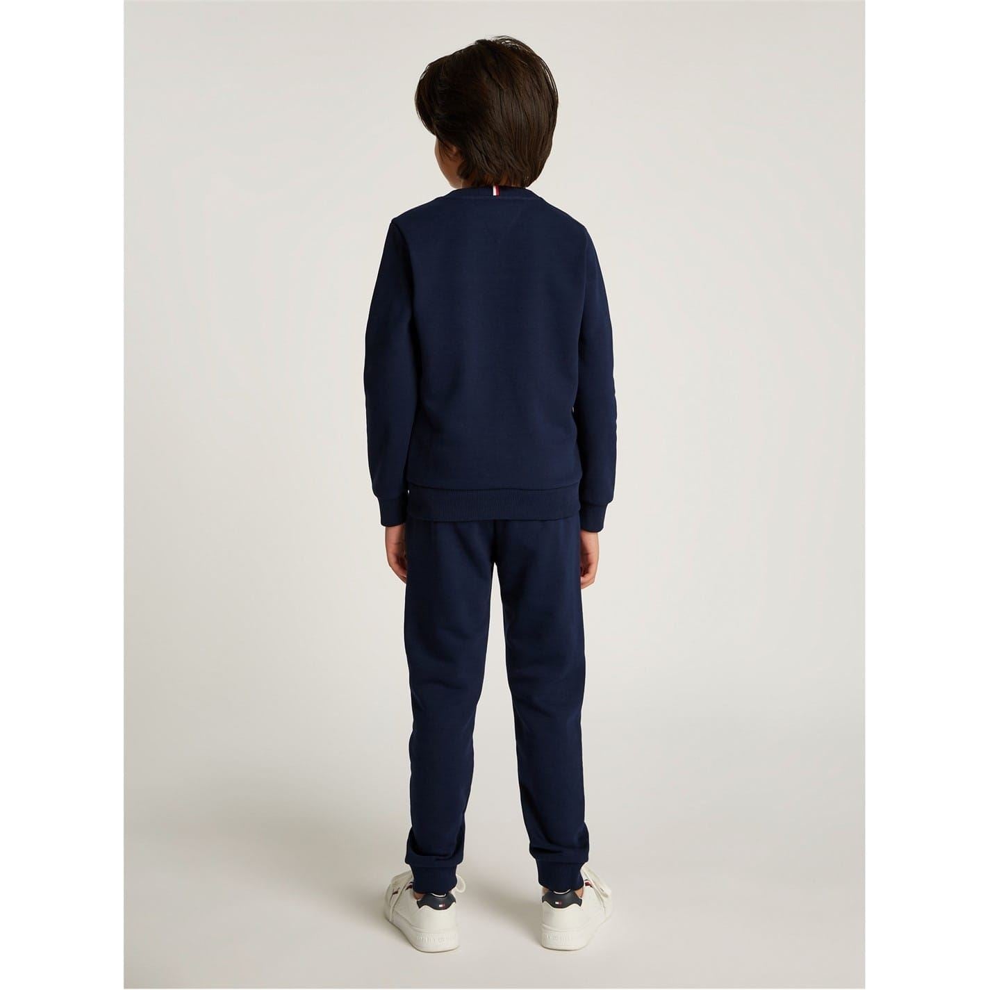 Tommy Hilfiger Rib Insert Crew Neck Long Sleeve Sweatshirt Jogger Set