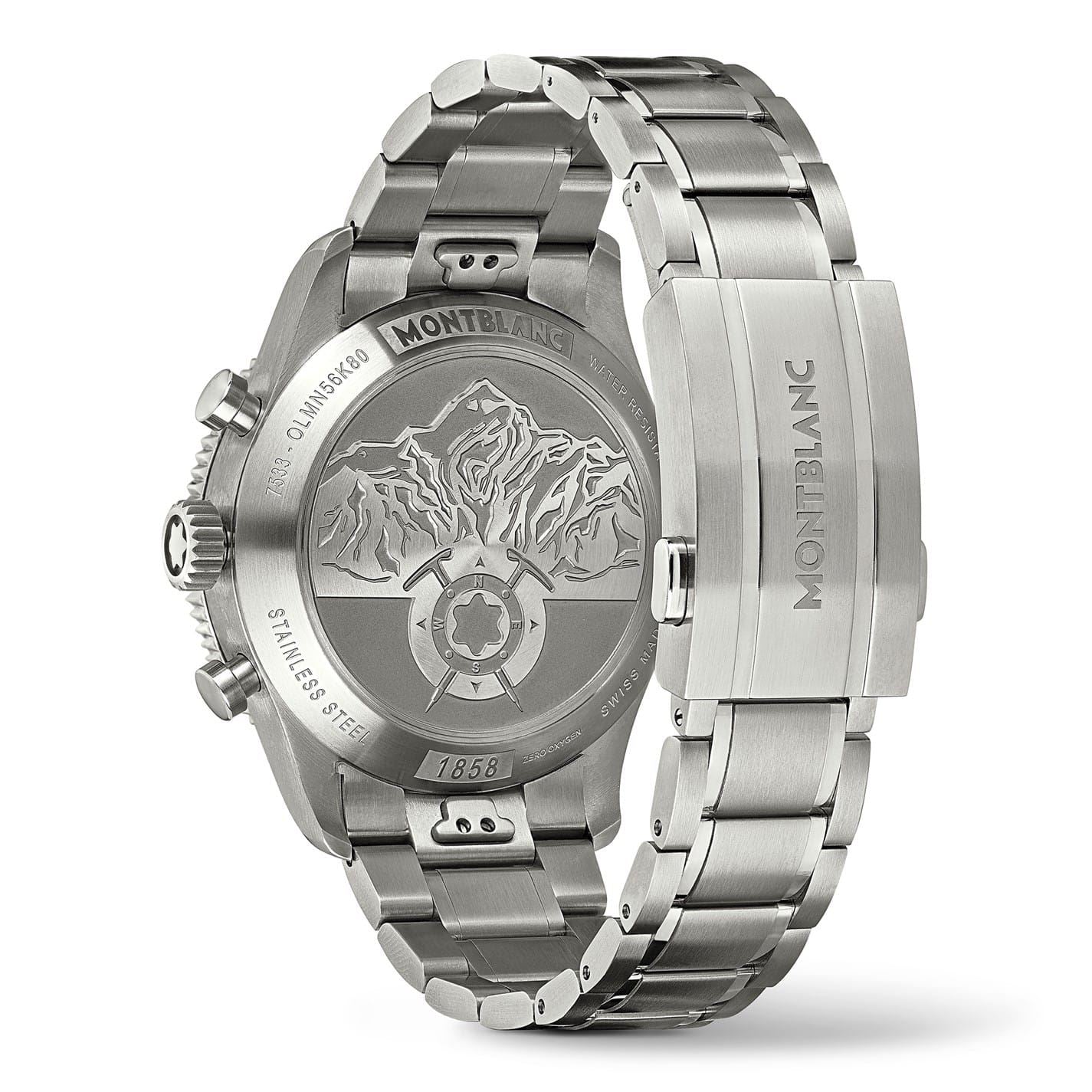 Montblanc Mb 1858 Chronograph Analogue Steel Bracelet Watch