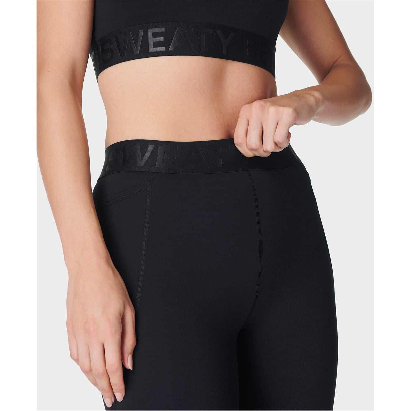 Sweaty Betty Elastic Waist Logo Solid Patterned Leggings