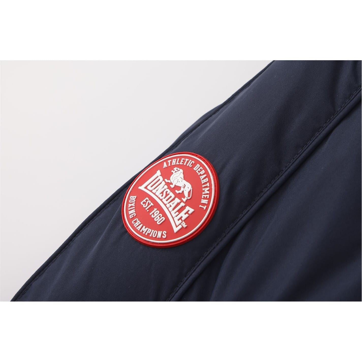 lonsdale C And S Stripe Patterned Ribbed Cuff Bomber Jacket