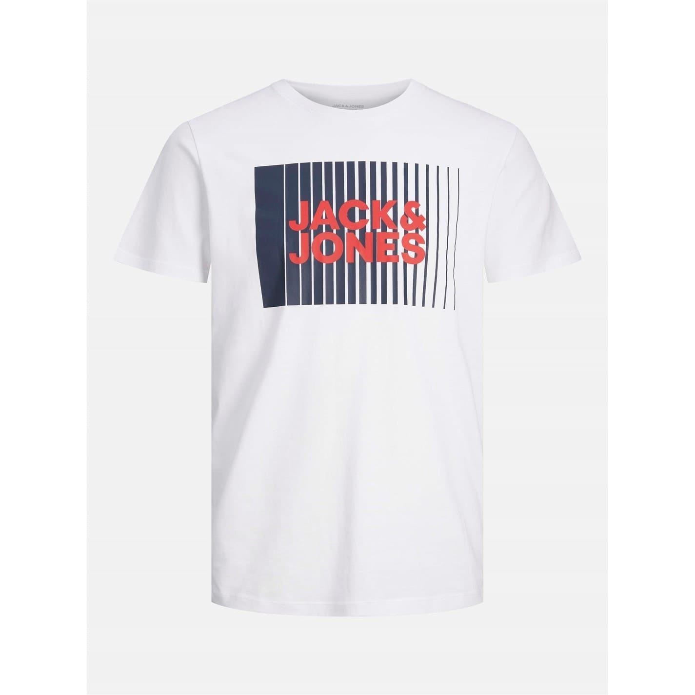 Jack and Jones Logo Print Crew Neck Short Sleeve Jersey T-Shirt