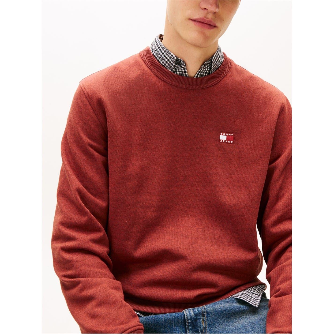 Tommy Jeans TJM Rubber Badge Regular Fit Crew Neck Long Sleeve Sweatshirt