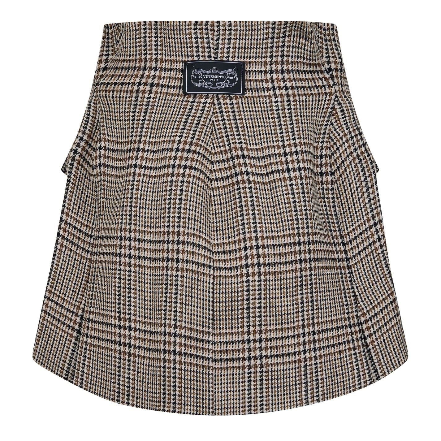 VETEMENTS Vete Decon Mini Plaid A-Line Skirt