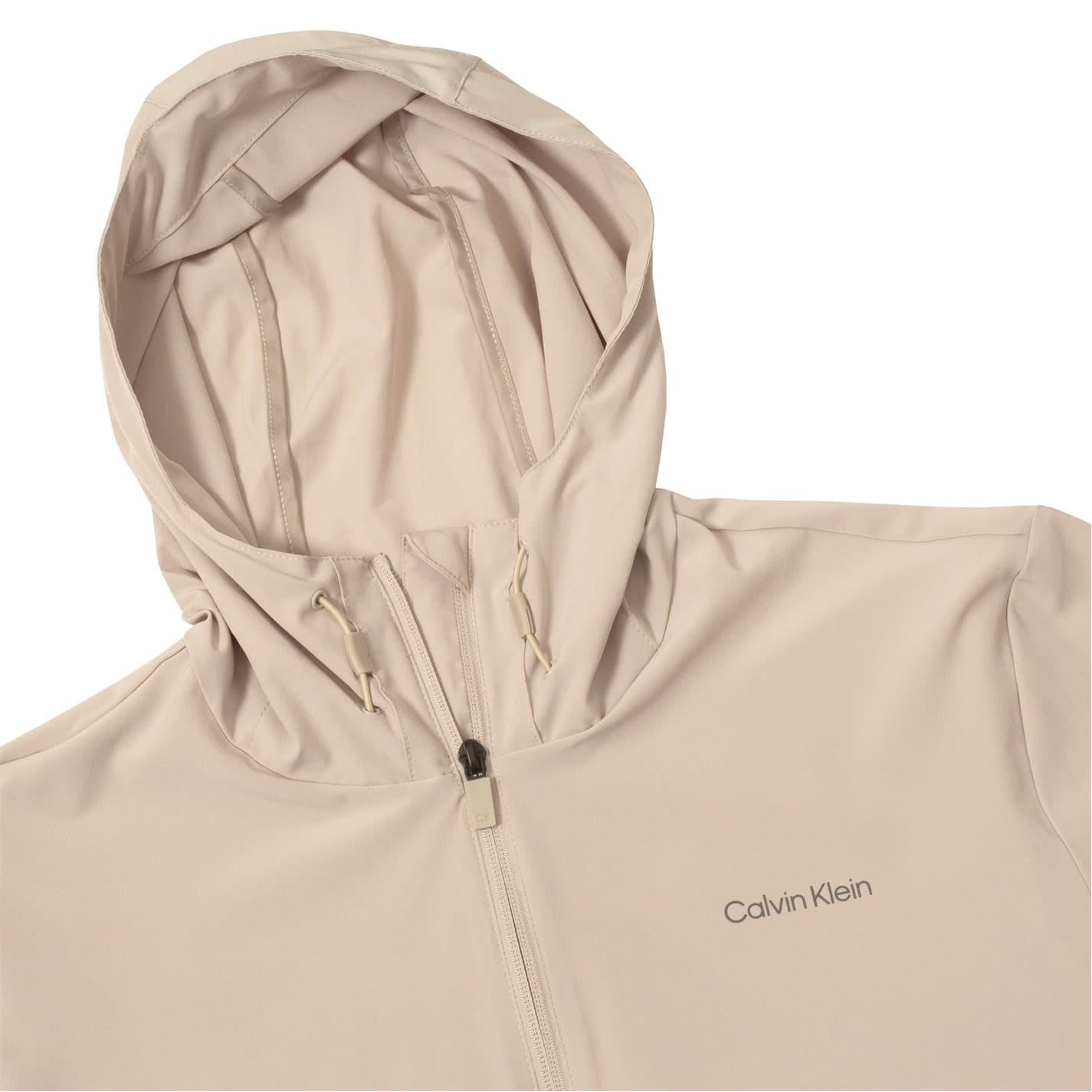 Calvin Klein Golf Solid Patterned Hooded Windbreaker Jacket