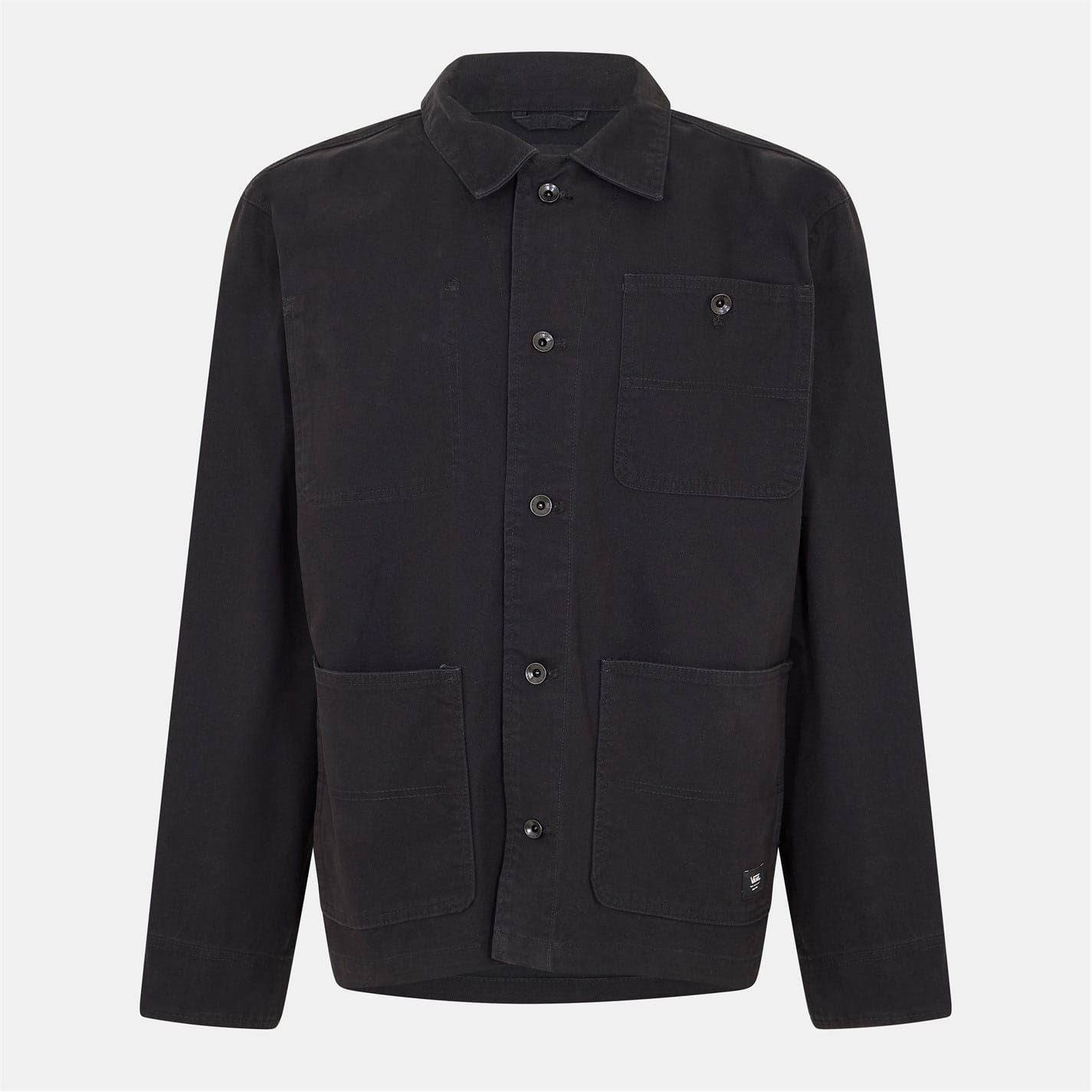 Vans London Solid Patterned Field Jacket with Chest Pocket