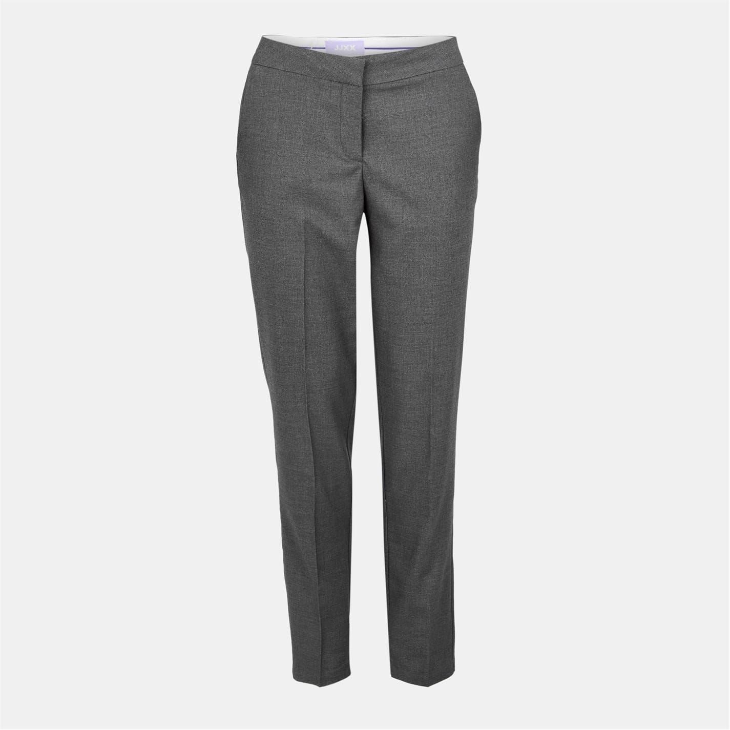 JJXX Tap Solid Patterned Straight Leg Trousers