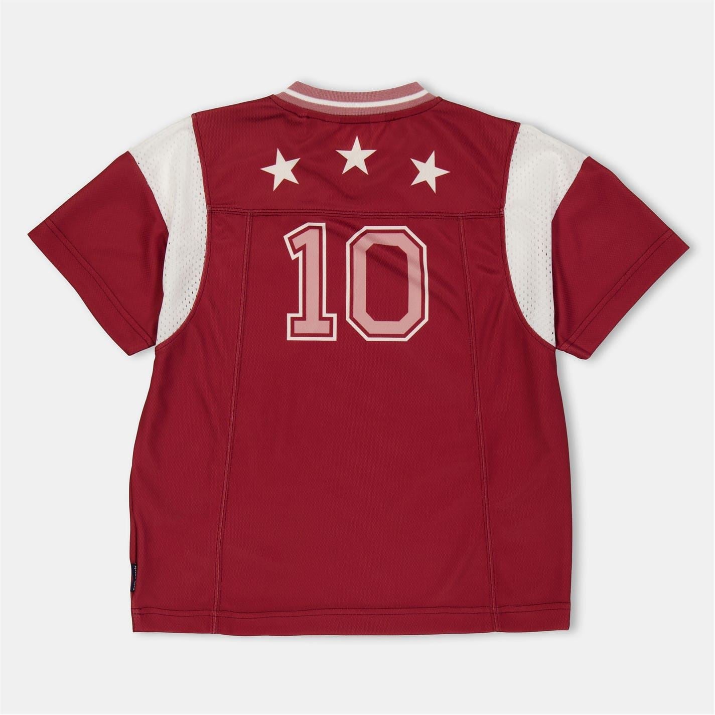 Palm Angels Text Graphic V-Neck Raglan Sleeve Jersey T-Shirt