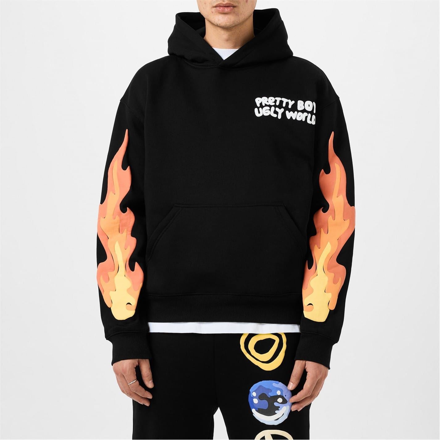 Pretty Boy Ugly World Flame Hoodie