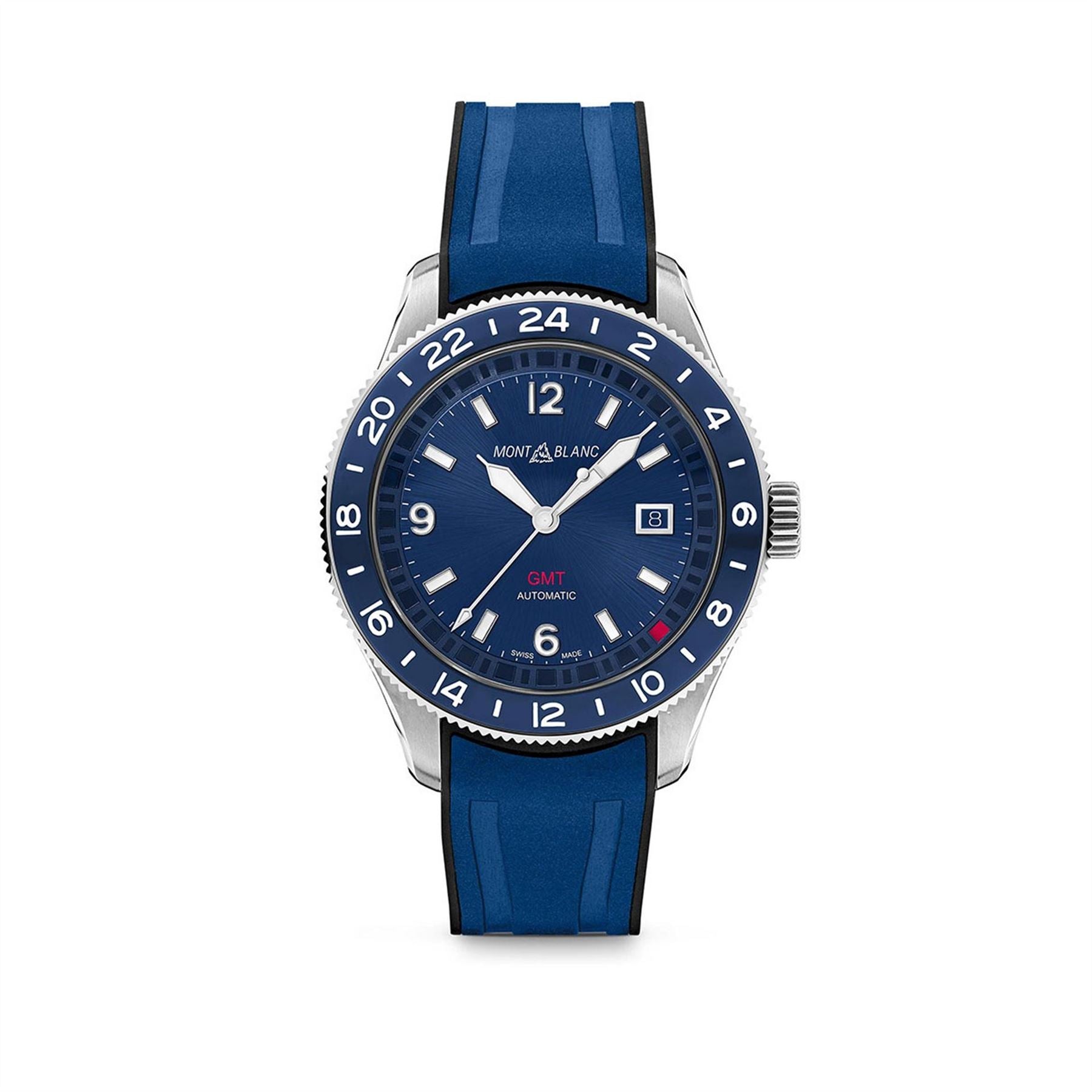 Montblanc Mens Gmt Rubber Strap Analogue Watch