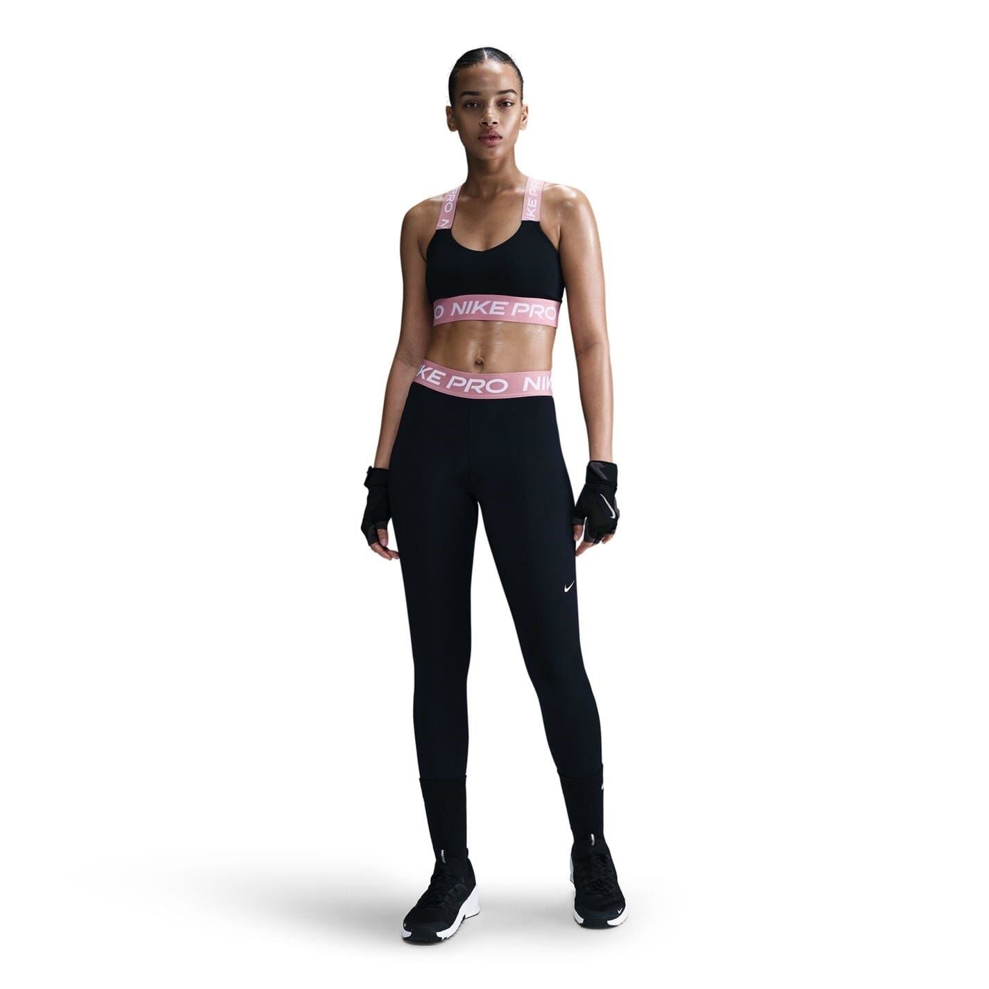 Nike Womens Pro Mid Rise Mesh Panelled Leggings
