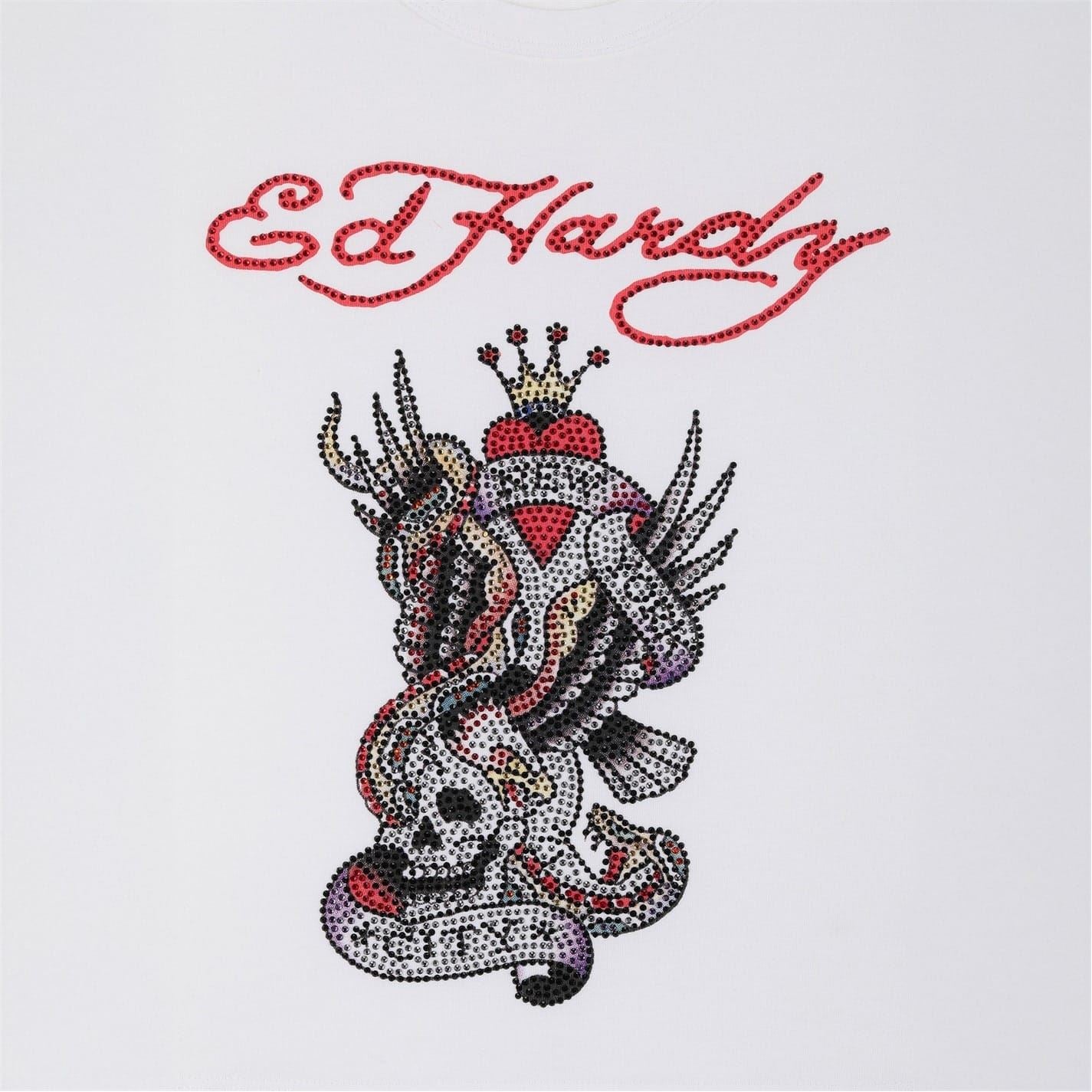 Ed Hardy Nyc Scoop Neck Crop Tank