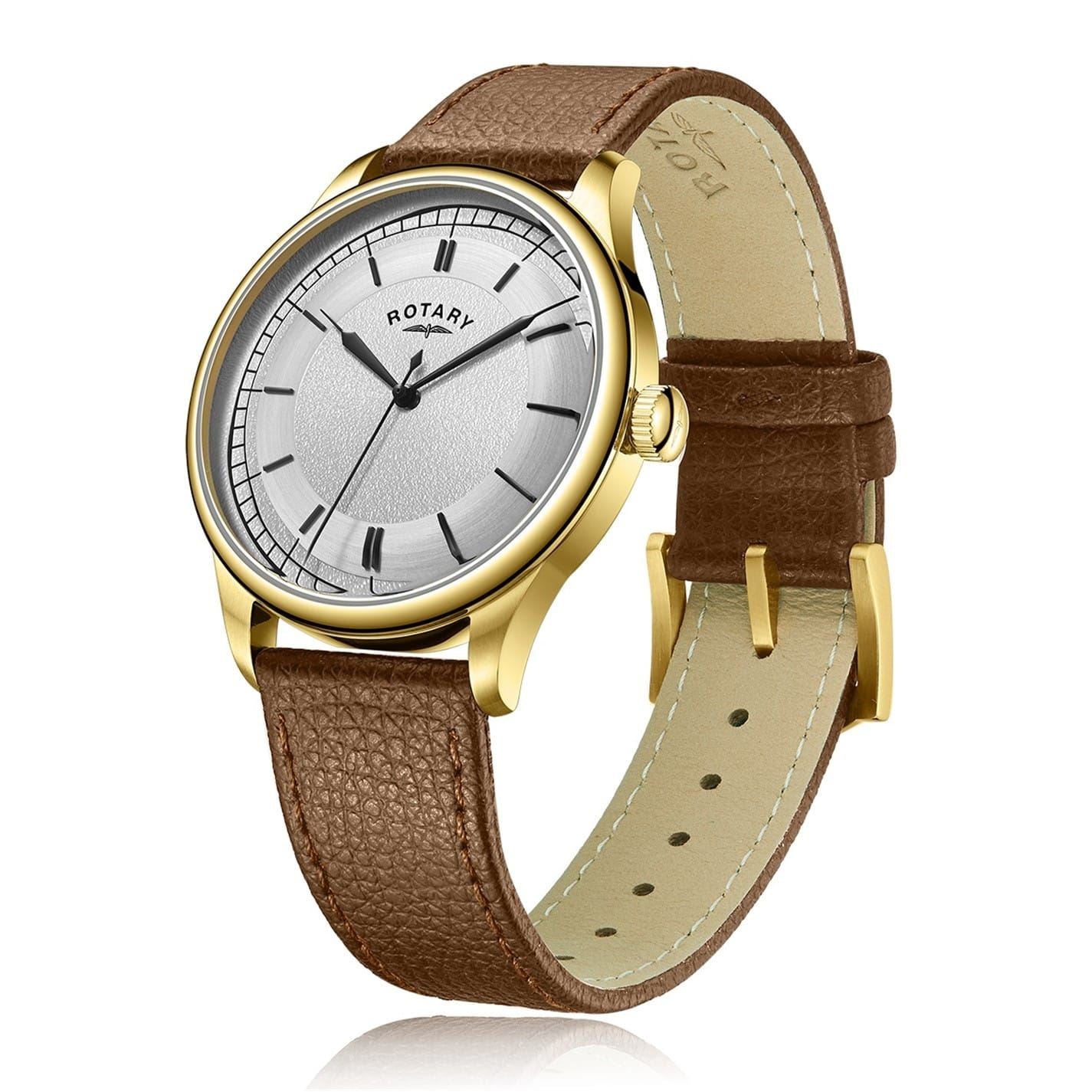 Rotary Dress Analogue Leather Strap Watch